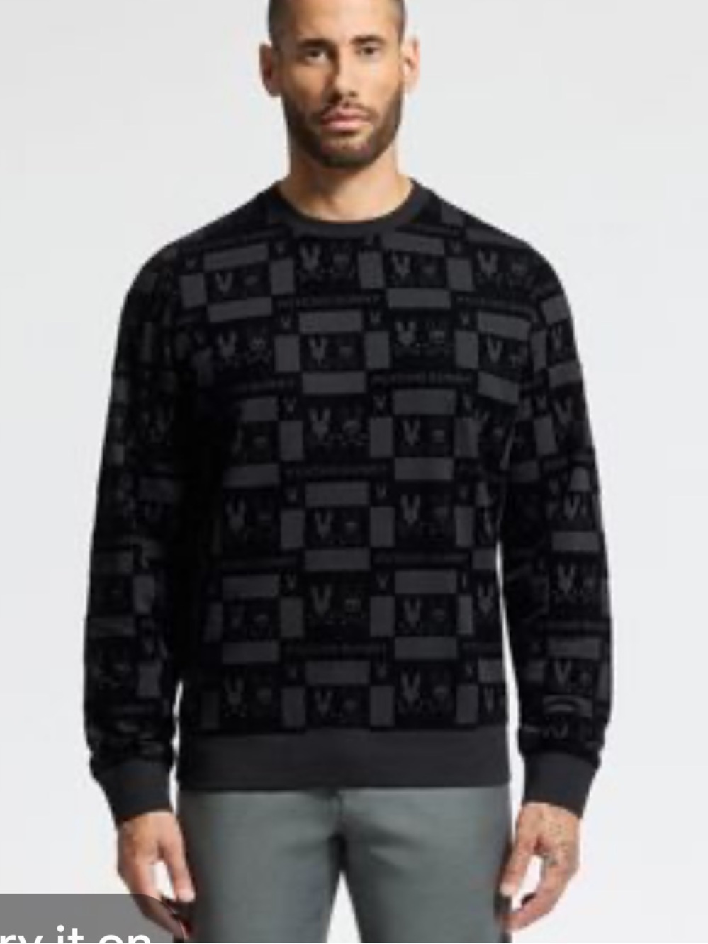 Psycho Bunny Black/Charcoal Checker Logo Romeo sweatshirt